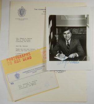 Other Collectibles 1985 MICHAEL DUKAKIS 5 X 7 AUTOGRAPHED PHOTOGRAPH W/ AUTOGRAPHED LETTER EXC