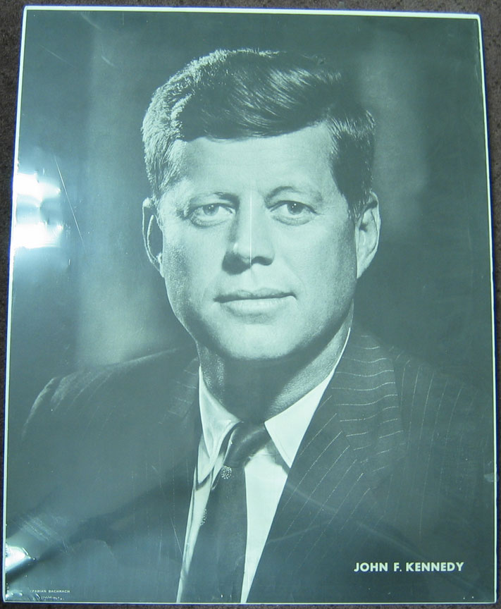 Vintage 6" President John F Kennedy 1960's Fabian Bachrach JFK Circular Portrait