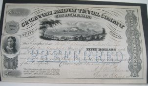 Other Collectibles 1872 CINCINNATI RAILWAY CO STOCK CERTIFICATE JAMES FREMONT SIGNED NEAR MINT