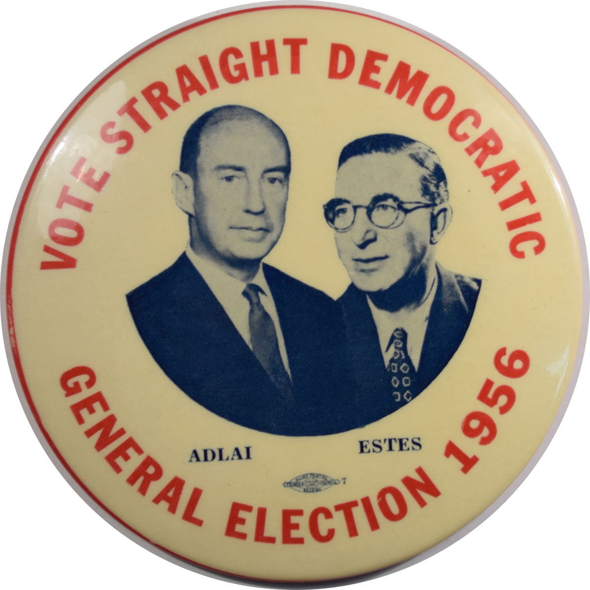 Other Collectibles 1956 4″ STEVENSON-KEFAUVER JUGATE CAMPAIGN BUTTON; SCARCE VARIETY near-MINT