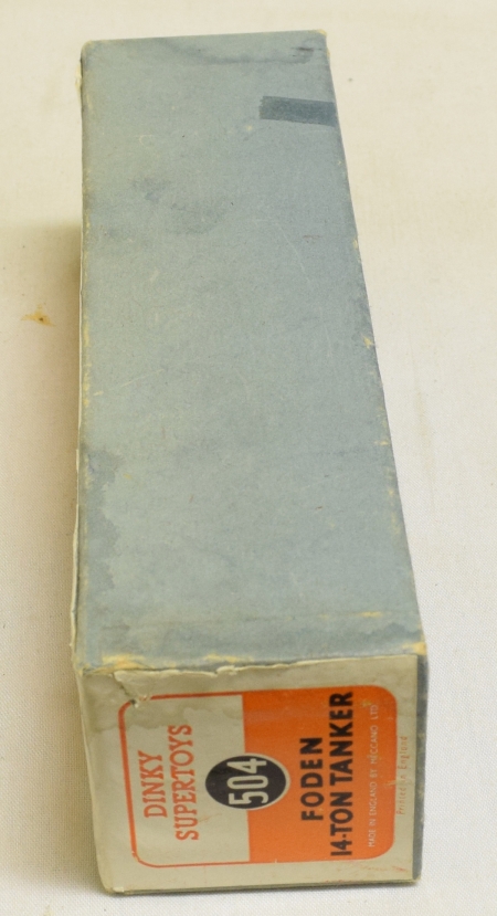 Dinky 1948 DINKY #504 FODEN TANKER, FR/GOOD MODEL (PAINT CHIPS) W/ GOOD+ BOX. CAT $450