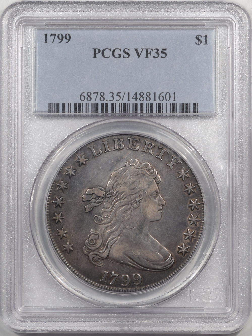 1799 Draped Bust Dollar Pcgs Vf 35 The Reeded Edge Inc