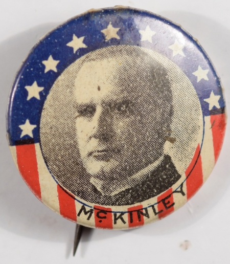 Other Collectibles 1900 WILLIAM MCKINLEY 7/8″ R/W/B PICTURE CELLULOID CAMPAIGN BUTTON MINT