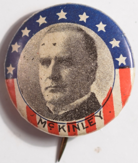 Other Collectibles 1900 WILLIAM MCKINLEY 7/8″ R/W/B PICTURE CELLULOID CAMPAIGN BUTTON MINT