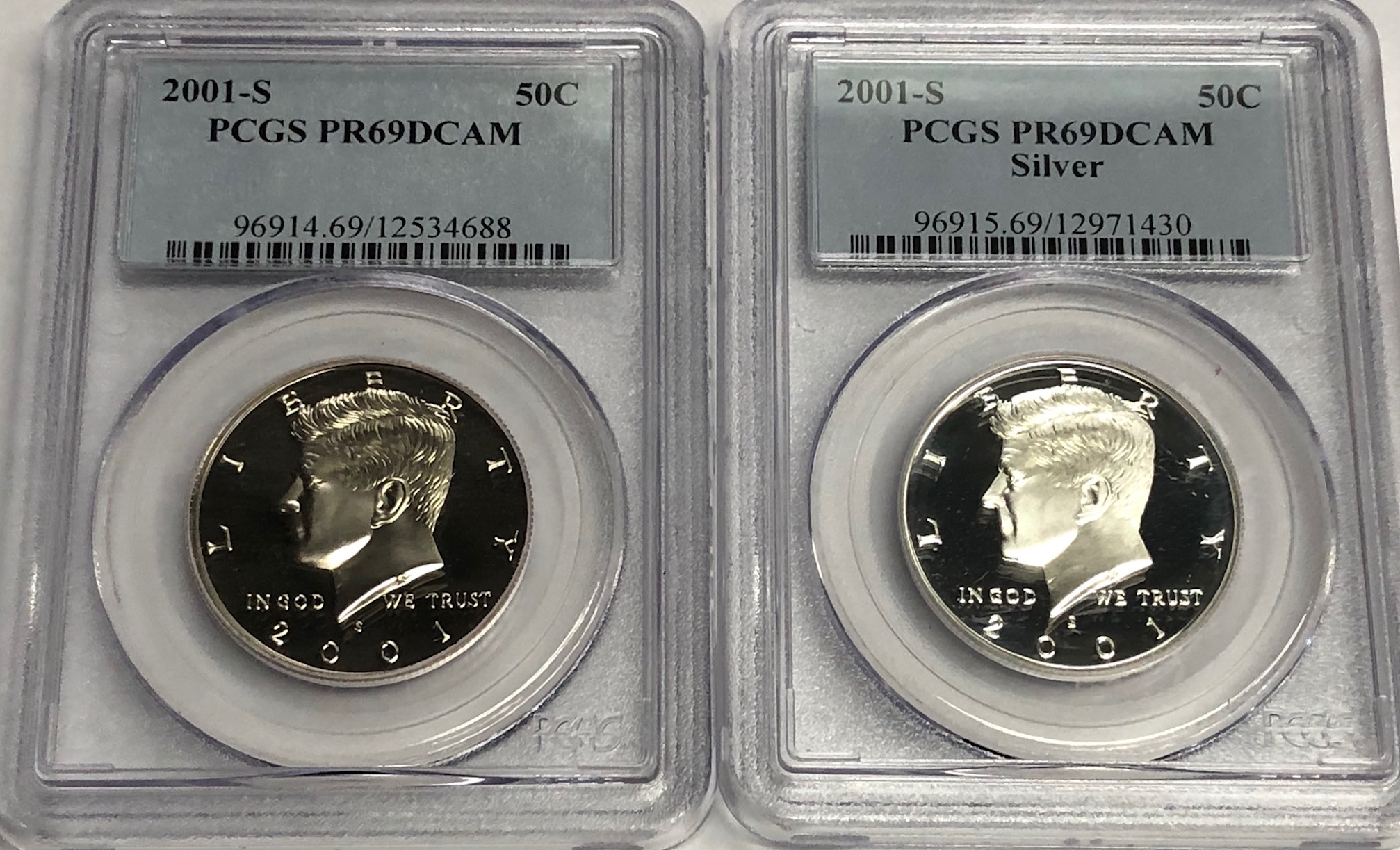 2001-S PCGS PR69DCAM Kennedy SILVER Half Dollar Presidential Label