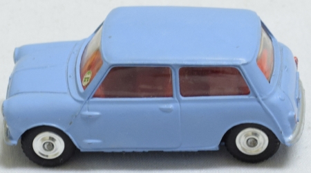 Corgi CORGI #226 MORRIS MINI MINOR, LIGHT BLUE W/ RED INTERIOR, SPUN HUBS, NR-MINT/BOX