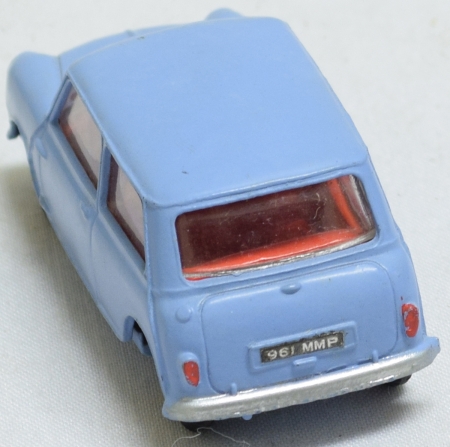 Corgi CORGI #226 MORRIS MINI MINOR, LIGHT BLUE W/ RED INTERIOR, SPUN HUBS, NR-MINT/BOX