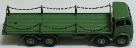 Dinky DINKY #905 FODEN FLAT TRUCK W/ CHAINS, GREEN, NEAR-MINT W/ EXC BLUE STRIPED BOX