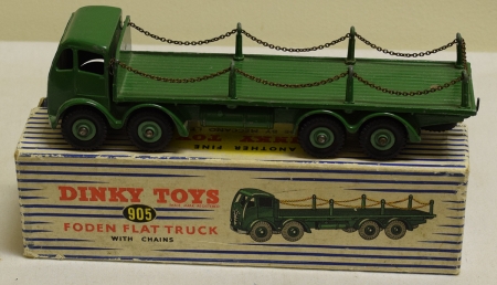 Dinky DINKY 905 FODEN FLAT TRUCK WITH CHAINS, EXCELLENT MODEL W/ VG BOX!