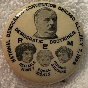 Pre-1920 EXTREMELY RARE 1896 GROVER CLEVELAND PRESIDENTIAL HOPEFUL 1 1/4” BUTTON-MINT!