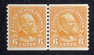 Postage SCOTT #723 6c ORANGE PAIR, MOG (LEFT STAMP-NH), FRESH & VF! CAT $29