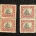 Postage SCOTT #620 2c NORSE AMERICAN, CARMINE/BLACK, 2 BLOCKS OF 4, MOG NH, VF+, CAT $48