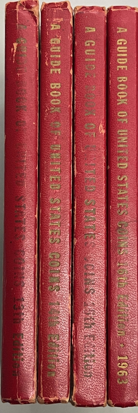 Numismatic Literature 1960-1963 13-16TH ED GUIDE BOOKS OF UNITED STATES COINS, LOT OF 4 RED BOOKS, AVG