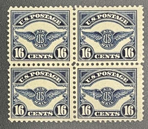 Air Post Stamps SCOTT #C-5 16c DARK BLUE BLOCK OF 4, MOG-NH, FINE+ & POST OFFICE FRESH-CAT $480