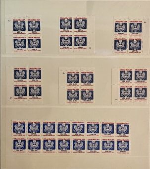 Official Stamps SCOTT #O-127 TO O-135, POST OFFICE FRESH PLATE BLOCKS/STRIPS (8), MOGNH-CAT $140