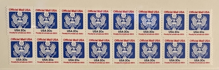 Official Stamps SCOTT #O-127 TO O-135, POST OFFICE FRESH PLATE BLOCKS/STRIPS (8), MOGNH-CAT $140