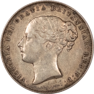 World Certified Coins 1859 GREAT BRITAIN ONE SHILLING KM #734.1 NICE HIGH GRADE CIRCULATED, TOUGH DATE