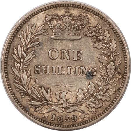 U.S. Uncertified Coins 1859 GREAT BRITAIN ONE SHILLING KM #734.1 NICE HIGH GRADE CIRCULATED, TOUGH DATE