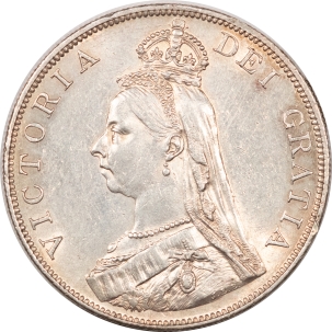 U.S. Uncertified Coins 1890 GREAT BRITAIN DOUBLE FLORIN KM-763 HIGH GRADE, VIRTUALLY UNCIRCULATED TOUGH