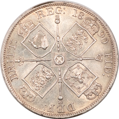 U.S. Uncertified Coins 1890 GREAT BRITAIN DOUBLE FLORIN KM-763 HIGH GRADE, VIRTUALLY UNCIRCULATED TOUGH