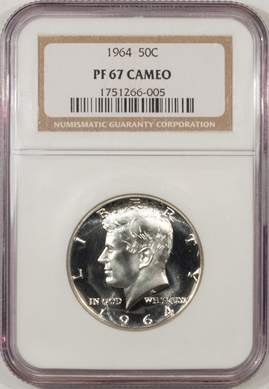 1964 50c Silver Proof Kennedy Half Dollar NGC PF 67 
