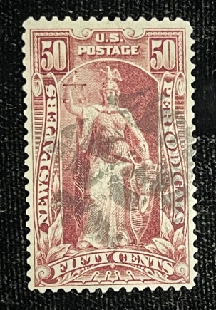 Newspaper & Periodical Stamps SCOTT #PR-107 50c PERIODICAL, NO WATERMARK, USED, VF, SOUND, CAT $800-RARE STAMP