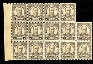 Postage SCOTT #588 7c BLACK, RARE MULTIPLE OF 14, MOG-NH & VF, P.O. FRESH, CATALOG $364