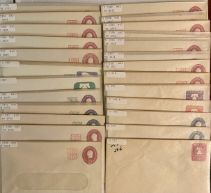 U.S. Stamps 45 1930s-50s STAMPED ENVELOPES, ALL IDENTIFIED, DUPLICATION, PO FRESH-CAT $100!