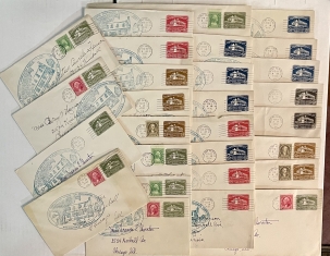 First Day Covers COLLECTION OF 28 WASHINGTON BIRTHPLACE COVERS W/ SPECIAL 2-22-32 BIRTHDAY CANCEL