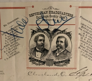 Pre-1920 BLAINE-LOGAN REPUBLICAN HEADQUARTERS LETTERHEAD W/ HANDWRITTEN ACCOUNT OF RALLY