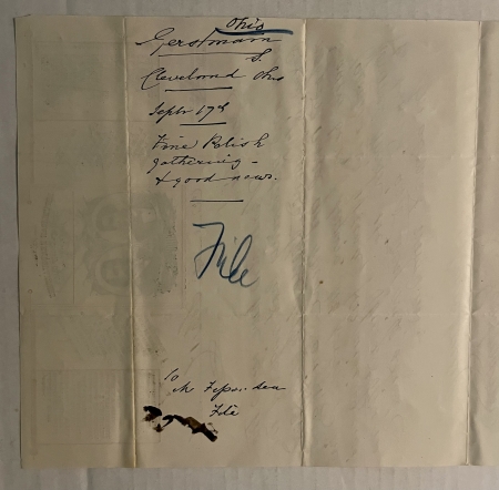 Pre-1920 BLAINE-LOGAN REPUBLICAN HEADQUARTERS LETTERHEAD W/ HANDWRITTEN ACCOUNT OF RALLY