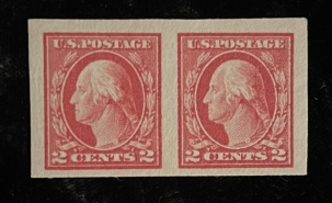 Postage SCOTT #532 2c CARMINE TYPE IV IMPERF PAIR, MOG NH, VF+ PO FRESH, CAT $160