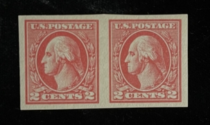 Postage SCOTT #533 2c CARMINE TYPE V IMPERF PAIR, MOG NH, VF, PO FRESH, CAT $400-SCARCE!