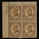 Postage SCOTT #635 3c VIOLET PLATE BLOCK, MOG-NH (BOTTOM RIGHT STAMP LOOKS GEM!)