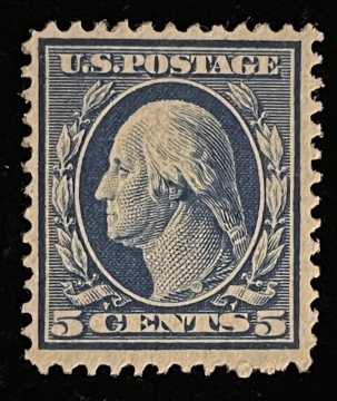 Postage SCOTT #335 5c BLUE, MOG-VLH, FRESH & abt VF, CAT $45