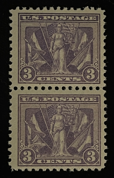 Postage SCOTT #537 PAIR, 3c VIOLET, MOG-NH, PO FRESH & VF; CAT $40