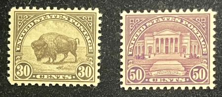 Postage SCOTT #700 & 701, 30c BROWN & 50c VIOLET, MOG-NH, VF & PO FRESH, CATALOG $71