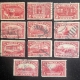 Air Post Stamps SCOTT #C-10/C-11, 10c BLUE & 5c RED/BLUE AIRMAIL, BLOCKS OF 4, MOGNH-VF CAT $90