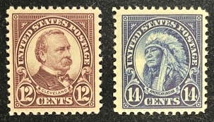 Postage SCOTT #564/565, 12c BRN-VIOLET $ 14c BLUE, MOG-NH, PO FRESH & VF; CATALOG $20