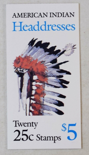 U.S. Stamps BK179 $5 HEADDRESSES 25c ORIGINAL BOOKLET 0F 20. CV $22