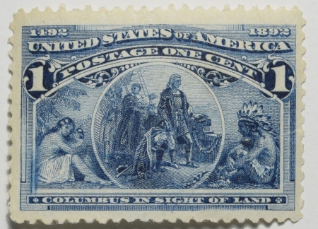 Postage SCOTT #230 1c BLUE, VF, SDOG, H CV $14