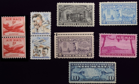 U.S. Stamps 7 PC GROUP OF AIRMAIL & SPECIAL DELIVERY – MOST OG NH