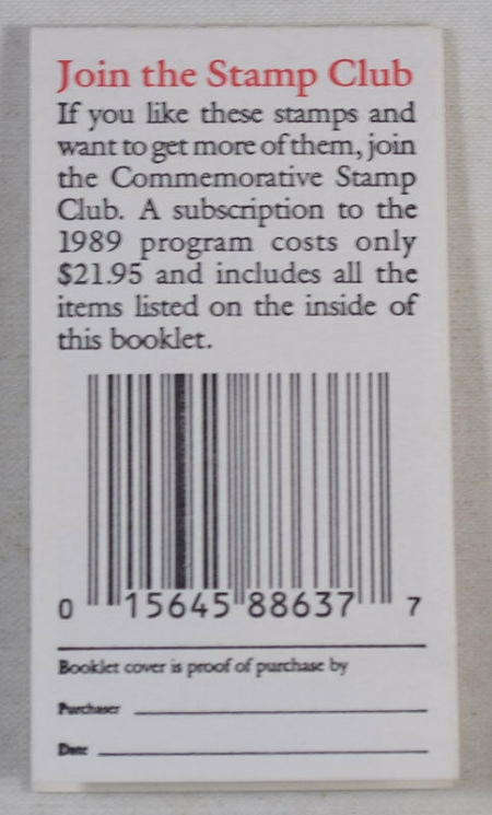 U.S. Stamps BK-164 CLASSIC CARS 25c ORIGINAL BOOK OF 20. CV $15
