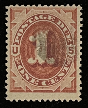 U.S. Stamps SCOTT #J-22 1c POSTAGE DUE-CLARET, MOG NH W/ CORK PRECANCEL; CAT $85