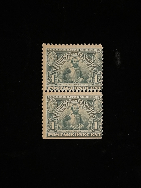 Postage SCOTT #328 PAIR, 1c, GREEN, MOG-NH, AVG CENTERING – CATALOG VALUE $150