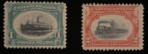 Postage SCOTT #294,#295, 1c,2c, PAN-AM, MOG-NH, FINE & P.O. FRESH – CATALOG VALUE $77.50