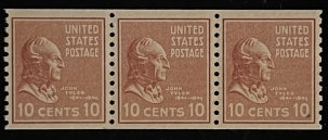 Postage SCOTT #947, 10c, BROWN-RED, MOG-NH, STRIP OF 3, VF & PO FRESH, CATALOG VALUE $35