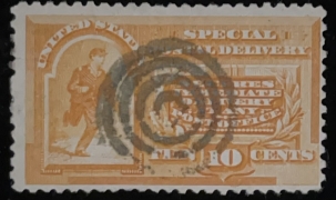 U.S. Stamps SCOTT #E-3, 10c, ORANGE, USED, FINE – CATALOG VALUE $50