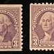 Postage SCOTT #723, LINE PAIR, 6c, DEEP ORANGE, MOG-NH, VERY FRESH STRIP – CATALOG $147