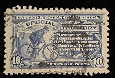 U.S. Stamps SCOTT #E-10, 10c, ULTRA, UNWATERMARK, USED, VF++, JUMBO!